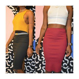 Skirt with small cut out (Red, Black or Both?)